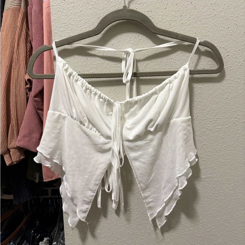 SHEIN White Backless Top